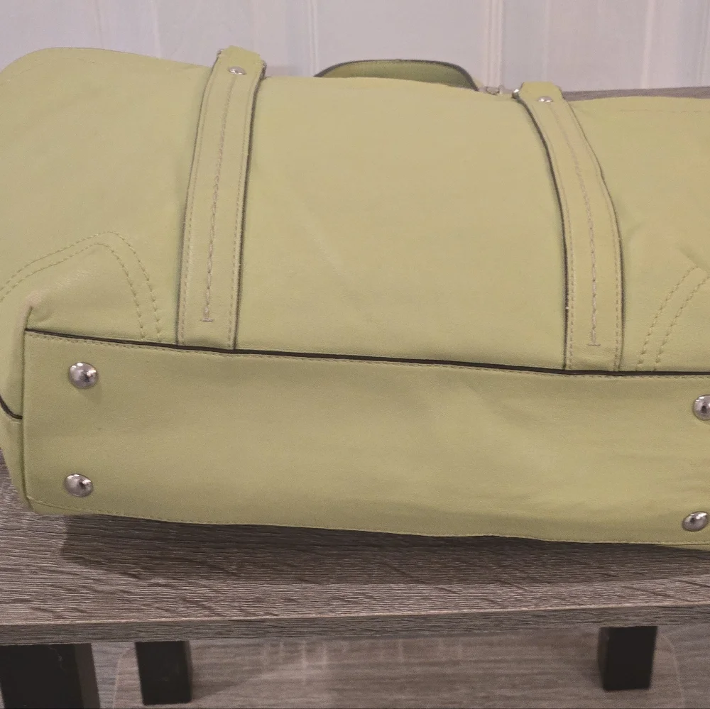 Coach Light Green Leather Tote Bag - Picture 10 of 16